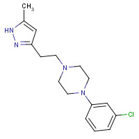 20326-12-9 1-(3-chlorophenyl)-4-[2-(5-methyl-1H-pyrazol-3-yl)ethyl]piperazine chemical structure