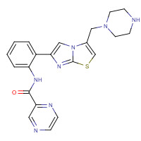 925435-54-7 N-[2-[3-(piperazin-1-ylmethyl)imidazo[2,1-b][1,3]thiazol-6-yl]phenyl]pyrazine-2-carboxamide chemical structure