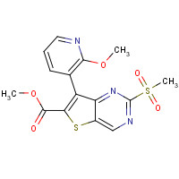 1462950-28-2 methyl 7-(2-methoxypyridin-3-yl)-2-methylsulfonylthieno[3,2-d]pyrimidine-6-carboxylate chemical structure