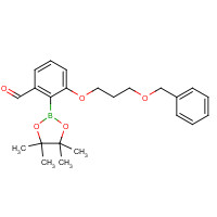 1093643-90-3 3-(3-phenylmethoxypropoxy)-2-(4,4,5,5-tetramethyl-1,3,2-dioxaborolan-2-yl)benzaldehyde chemical structure
