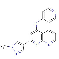 1330531-53-7 2-(1-methylpyrazol-4-yl)-N-pyridin-4-yl-1,8-naphthyridin-4-amine chemical structure