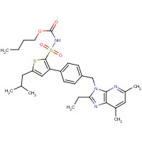 151488-11-8 butyl N-[3-[4-[(2-ethyl-5,7-dimethylimidazo[4,5-b]pyridin-3-yl)methyl]phenyl]-5-(2-methylpropyl)thiophen-2-yl]sulfonylcarbamate chemical structure