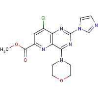 1220113-85-8 methyl 8-chloro-2-imidazol-1-yl-4-morpholin-4-ylpyrido[3,2-d]pyrimidine-6-carboxylate chemical structure