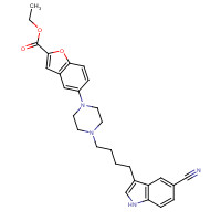 163521-11-7 ethyl 5-[4-[4-(5-cyano-1H-indol-3-yl)butyl]piperazin-1-yl]-1-benzofuran-2-carboxylate chemical structure