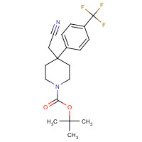 878130-39-3 tert-butyl 4-(cyanomethyl)-4-[4-(trifluoromethyl)phenyl]piperidine-1-carboxylate chemical structure