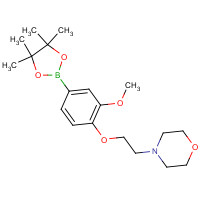 864754-10-9 4-[2-[2-methoxy-4-(4,4,5,5-tetramethyl-1,3,2-dioxaborolan-2-yl)phenoxy]ethyl]morpholine chemical structure
