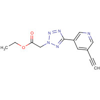1213234-88-8 ethyl 2-[5-(5-ethynylpyridin-3-yl)tetrazol-2-yl]acetate chemical structure