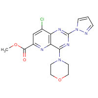 1220113-86-9 methyl 8-chloro-4-morpholin-4-yl-2-pyrazol-1-ylpyrido[3,2-d]pyrimidine-6-carboxylate chemical structure