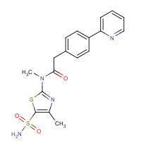 348086-71-5 N-methyl-N-(4-methyl-5-sulfamoyl-1,3-thiazol-2-yl)-2-(4-pyridin-2-ylphenyl)acetamide chemical structure
