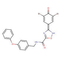 1191252-49-9 3-(3,5-dibromo-4-oxocyclohexa-2,5-dien-1-ylidene)-N-[(4-phenoxyphenyl)methyl]-1,2,4-oxadiazole-5-carboxamide chemical structure