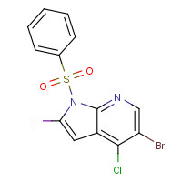 876343-79-2 1-(benzenesulfonyl)-5-bromo-4-chloro-2-iodopyrrolo[2,3-b]pyridine chemical structure