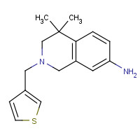 1395028-83-7 4,4-dimethyl-2-(thiophen-3-ylmethyl)-1,3-dihydroisoquinolin-7-amine chemical structure