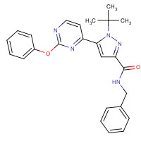 1403332-60-4 N-benzyl-1-tert-butyl-5-(2-phenoxypyrimidin-4-yl)pyrazole-3-carboxamide chemical structure