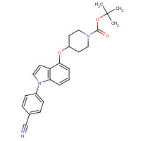 1001398-00-0 tert-butyl 4-[1-(4-cyanophenyl)indol-4-yl]oxypiperidine-1-carboxylate chemical structure
