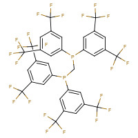 220185-39-7 bis[3,5-bis(trifluoromethyl)phenyl]phosphanylmethyl-bis[3,5-bis(trifluoromethyl)phenyl]phosphane chemical structure