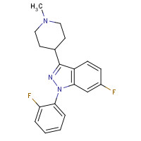 98295-11-5 6-fluoro-1-(2-fluorophenyl)-3-(1-methylpiperidin-4-yl)indazole chemical structure