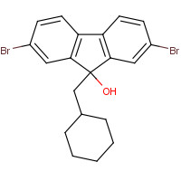 1616114-25-0 2,7-dibromo-9-(cyclohexylmethyl)fluoren-9-ol chemical structure