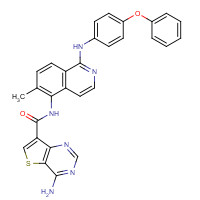 1446111-55-2 4-amino-N-[6-methyl-1-(4-phenoxyanilino)isoquinolin-5-yl]thieno[3,2-d]pyrimidine-7-carboxamide chemical structure