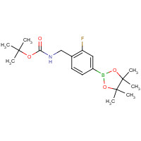 1351502-29-8 tert-butyl N-[[2-fluoro-4-(4,4,5,5-tetramethyl-1,3,2-dioxaborolan-2-yl)phenyl]methyl]carbamate chemical structure