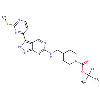 1386398-91-9 tert-butyl 4-[[[3-(2-methylsulfanylpyrimidin-4-yl)-2H-pyrazolo[3,4-d]pyrimidin-6-yl]amino]methyl]piperidine-1-carboxylate chemical structure