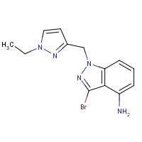 1527518-34-8 3-bromo-1-[(1-ethylpyrazol-3-yl)methyl]indazol-4-amine chemical structure