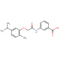 649773-93-3 3-[[2-(2-methyl-5-propan-2-ylphenoxy)acetyl]amino]benzoic acid chemical structure