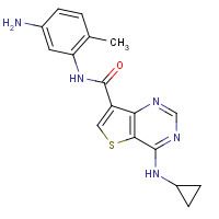 1318243-03-6 N-(5-amino-2-methylphenyl)-4-(cyclopropylamino)thieno[3,2-d]pyrimidine-7-carboxamide chemical structure