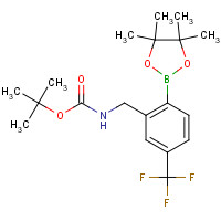 905707-10-0 tert-butyl N-[[2-(4,4,5,5-tetramethyl-1,3,2-dioxaborolan-2-yl)-5-(trifluoromethyl)phenyl]methyl]carbamate chemical structure