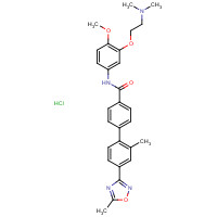 193611-67-5 N-[3-[2-(dimethylamino)ethoxy]-4-methoxyphenyl]-4-[2-methyl-4-(5-methyl-1,2,4-oxadiazol-3-yl)phenyl]benzamide;hydrochloride chemical structure