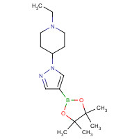 1326714-11-7 1-ethyl-4-[4-(4,4,5,5-tetramethyl-1,3,2-dioxaborolan-2-yl)pyrazol-1-yl]piperidine chemical structure