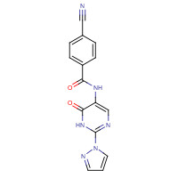 1343457-65-7 4-cyano-N-(6-oxo-2-pyrazol-1-yl-1H-pyrimidin-5-yl)benzamide chemical structure