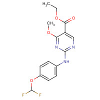 1428558-32-0 ethyl 2-[4-(difluoromethoxy)anilino]-4-methoxypyrimidine-5-carboxylate chemical structure