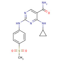 1198302-13-4 4-(cyclopropylamino)-2-(4-methylsulfonylanilino)pyrimidine-5-carboxamide chemical structure