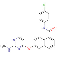 861876-70-2 N-(4-chlorophenyl)-6-[2-(methylamino)pyrimidin-4-yl]oxynaphthalene-1-carboxamide chemical structure