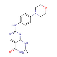1198302-04-3 4-(cyclopropylamino)-2-(4-morpholin-4-ylanilino)pyrimidine-5-carboxamide chemical structure