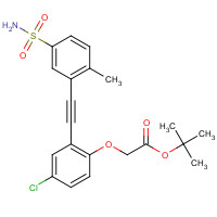 1240288-21-4 tert-butyl 2-[4-chloro-2-[2-(2-methyl-5-sulfamoylphenyl)ethynyl]phenoxy]acetate chemical structure
