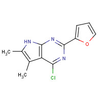 251947-11-2 4-chloro-2-(furan-2-yl)-5,6-dimethyl-7H-pyrrolo[2,3-d]pyrimidine chemical structure