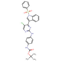 1453199-02-4 tert-butyl N-[4-[[4-[1-(benzenesulfonyl)indol-3-yl]-5-chloropyrimidin-2-yl]amino]phenyl]carbamate chemical structure
