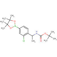 1002310-00-0 tert-butyl N-[1-[2-chloro-4-(4,4,5,5-tetramethyl-1,3,2-dioxaborolan-2-yl)phenyl]ethyl]carbamate chemical structure