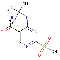1403864-80-1 4-(tert-butylamino)-2-methylsulfonylpyrimidine-5-carboxamide chemical structure