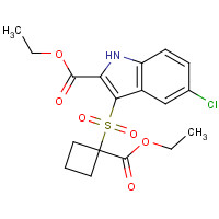 1202642-16-7 ethyl 5-chloro-3-(1-ethoxycarbonylcyclobutyl)sulfonyl-1H-indole-2-carboxylate chemical structure