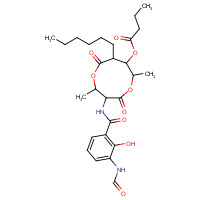 27220-57-1 [3-[(3-formamido-2-hydroxybenzoyl)amino]-8-hexyl-2,6-dimethyl-4,9-dioxo-1,5-dioxonan-7-yl] butanoate chemical structure