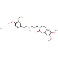 91940-87-3 3-[3-[2-(3,4-dimethoxyphenyl)ethyl-methylamino]propyl]-7,8-dimethoxy-2,5-dihydro-1H-3-benzazepin-4-one;hydrochloride chemical structure