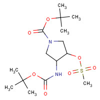 1235590-79-0 tert-butyl 3-[(2-methylpropan-2-yl)oxycarbonylamino]-4-methylsulfonyloxypyrrolidine-1-carboxylate chemical structure