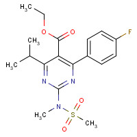 147118-30-7 ethyl 4-(4-fluorophenyl)-2-[methyl(methylsulfonyl)amino]-6-propan-2-ylpyrimidine-5-carboxylate chemical structure