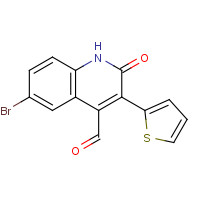 1263052-24-9 6-bromo-2-oxo-3-thiophen-2-yl-1H-quinoline-4-carbaldehyde chemical structure