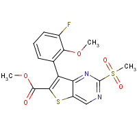 1462950-08-8 methyl 7-(3-fluoro-2-methoxyphenyl)-2-methylsulfonylthieno[3,2-d]pyrimidine-6-carboxylate chemical structure
