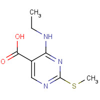 1089724-08-2 4-(ethylamino)-2-methylsulfanylpyrimidine-5-carboxylic acid chemical structure