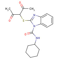98183-15-4 N-cyclohexyl-2-(2,4-dioxopentan-3-ylsulfanyl)benzimidazole-1-carboxamide chemical structure