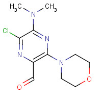 90601-47-1 6-chloro-5-(dimethylamino)-3-morpholin-4-ylpyrazine-2-carbaldehyde chemical structure